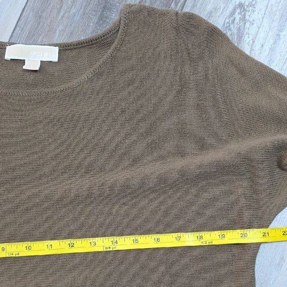 Michael Kors | Long Sleeve, Crew Neck, Knit Tunic Pullover Sweater, Cotton Blend - Picture 3 of 8
